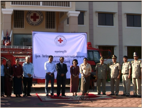 現地にて模擬放水
